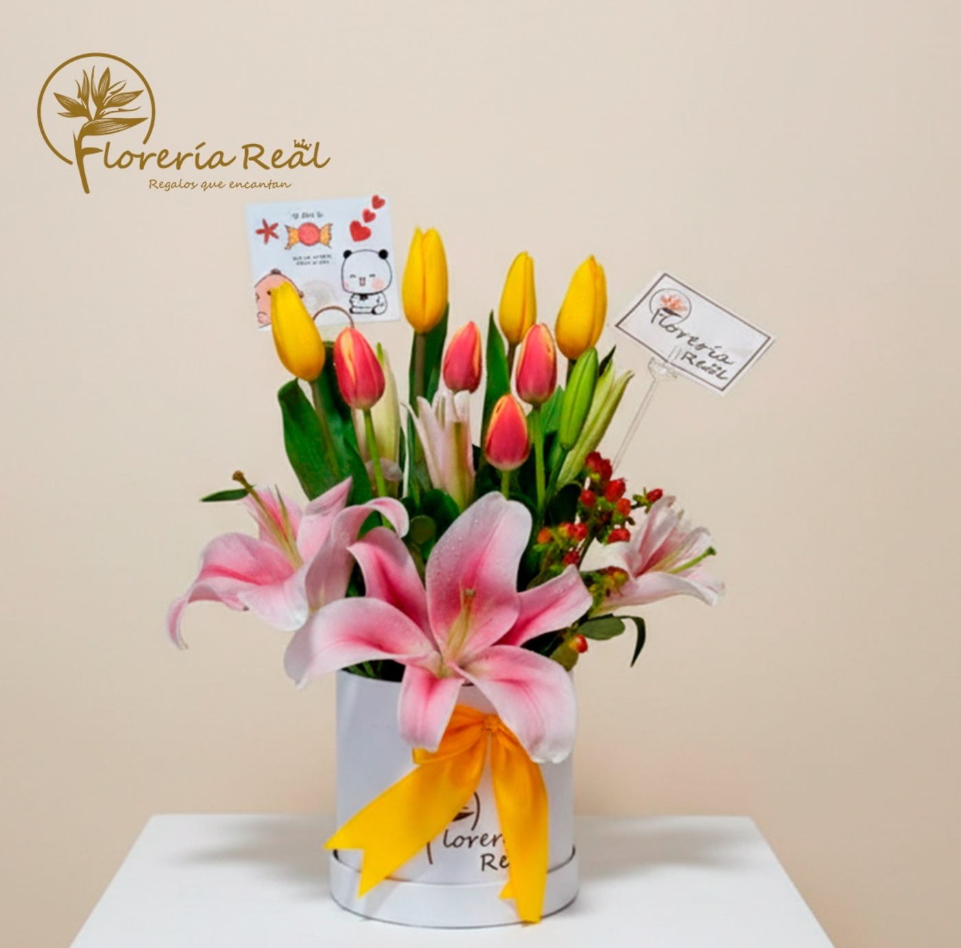 TULIPANES Y LILIUM EN BOX