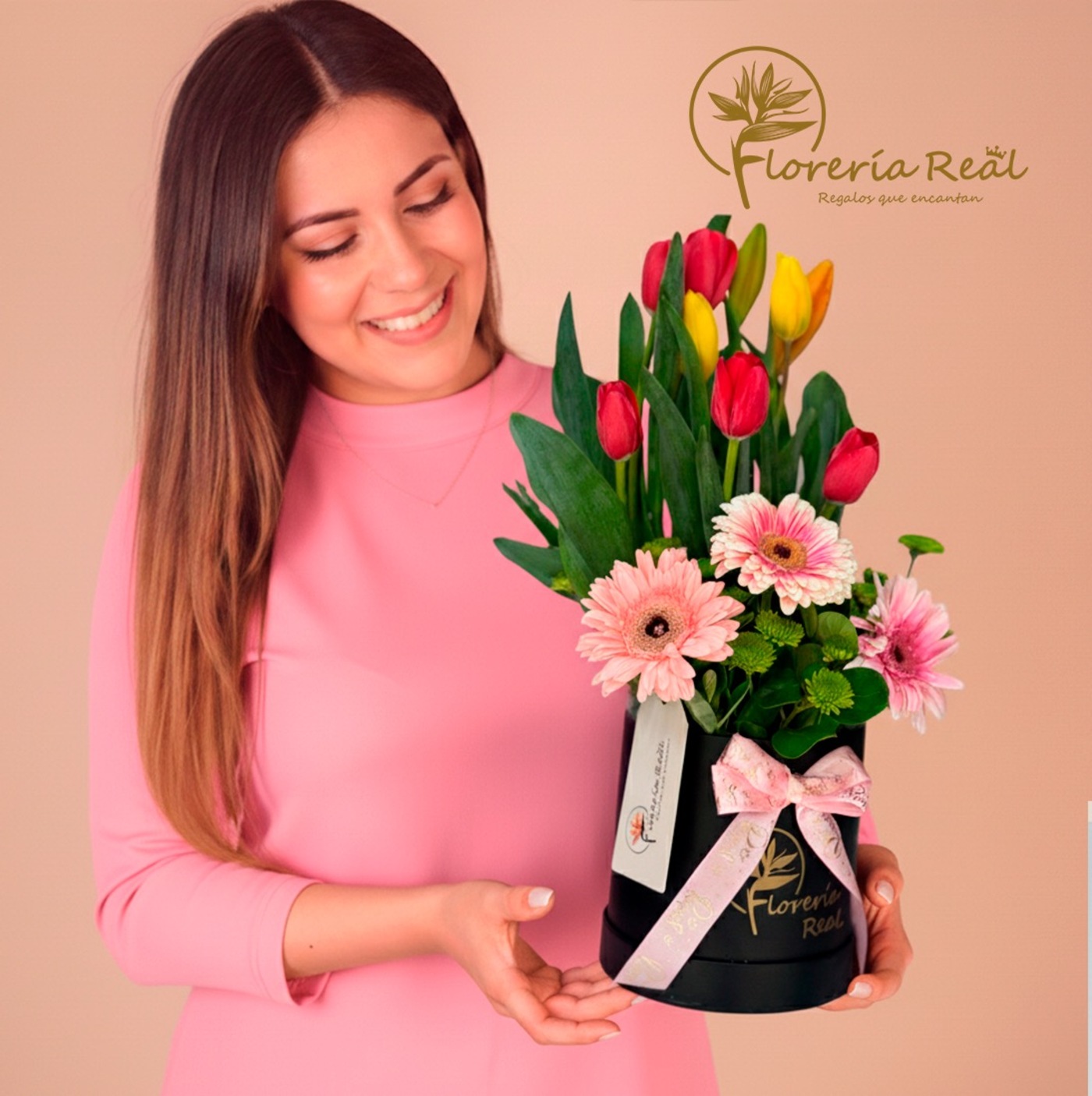 BOX DE TULIPANES,LILIUM Y GERBERAS