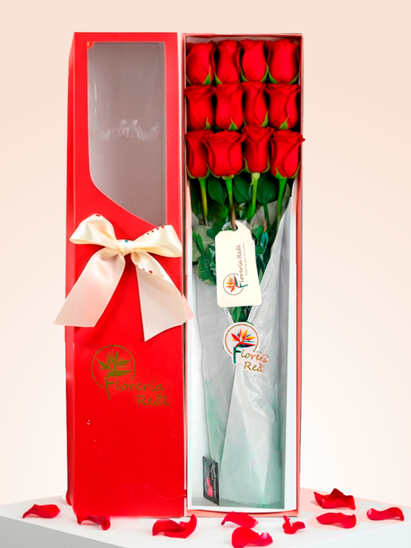 CAJA DE 12 ROSAS