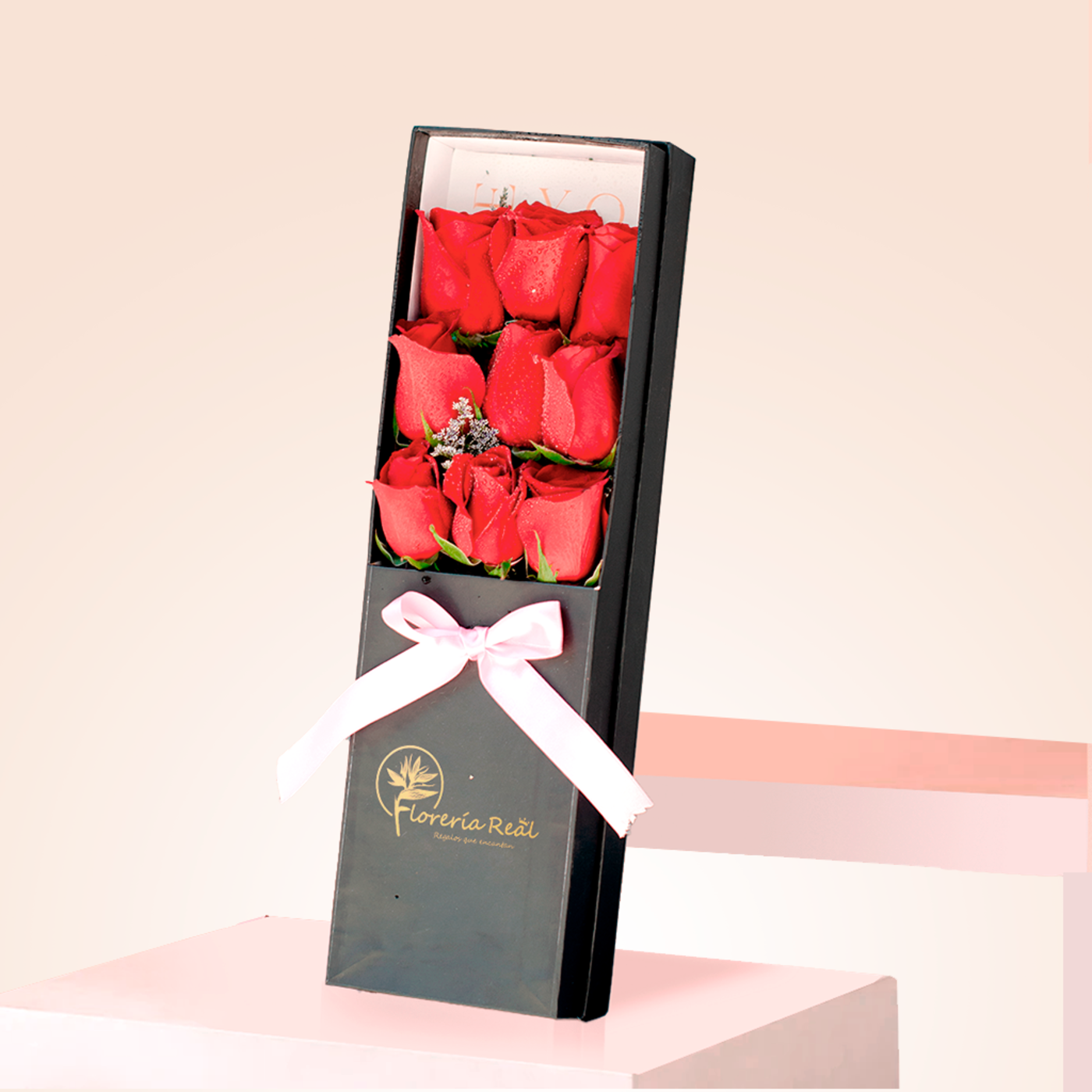 CAJA DE 9 ROSAS REAL