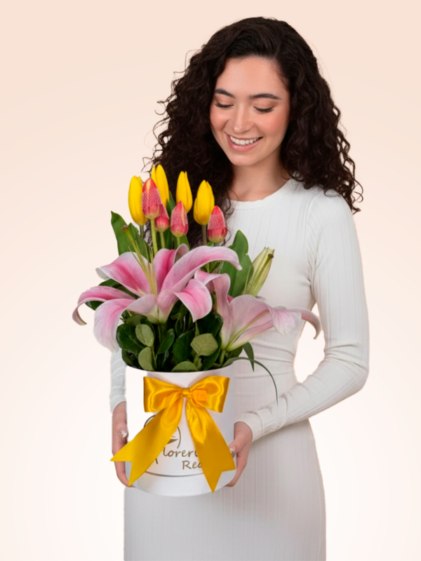 BOX DE TULIPANES Y LILIUM