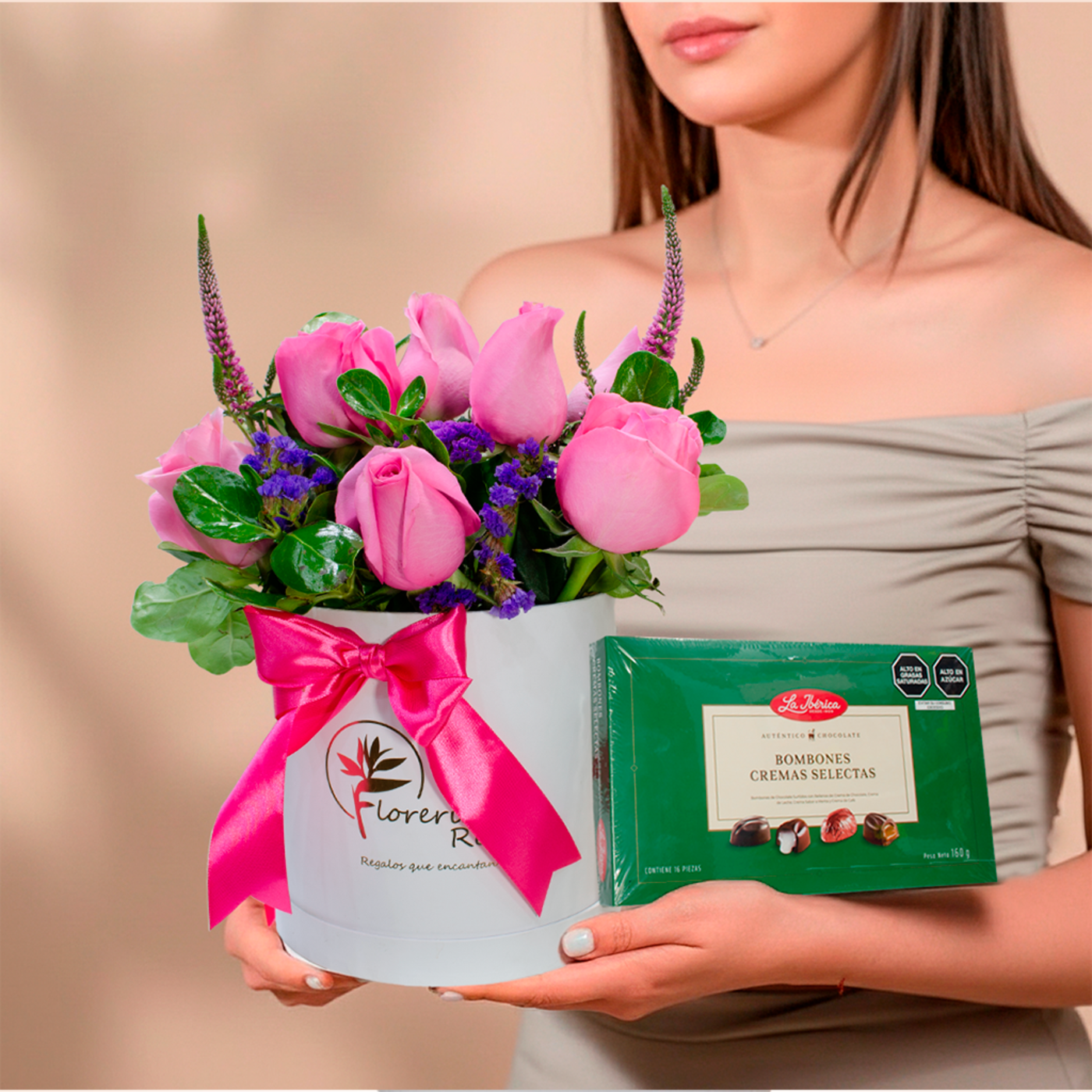 BOX DE ROSAS + BOMBONES