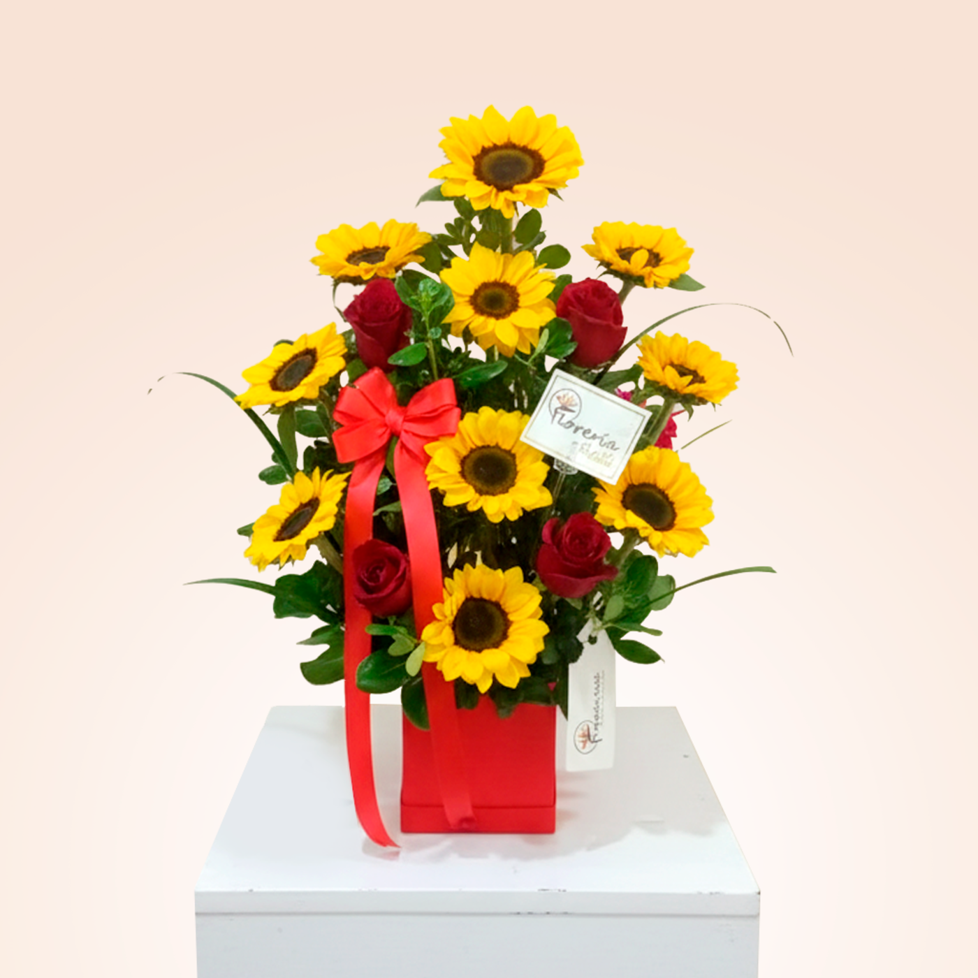 GIRASOLES Y ROSAS EN BOX