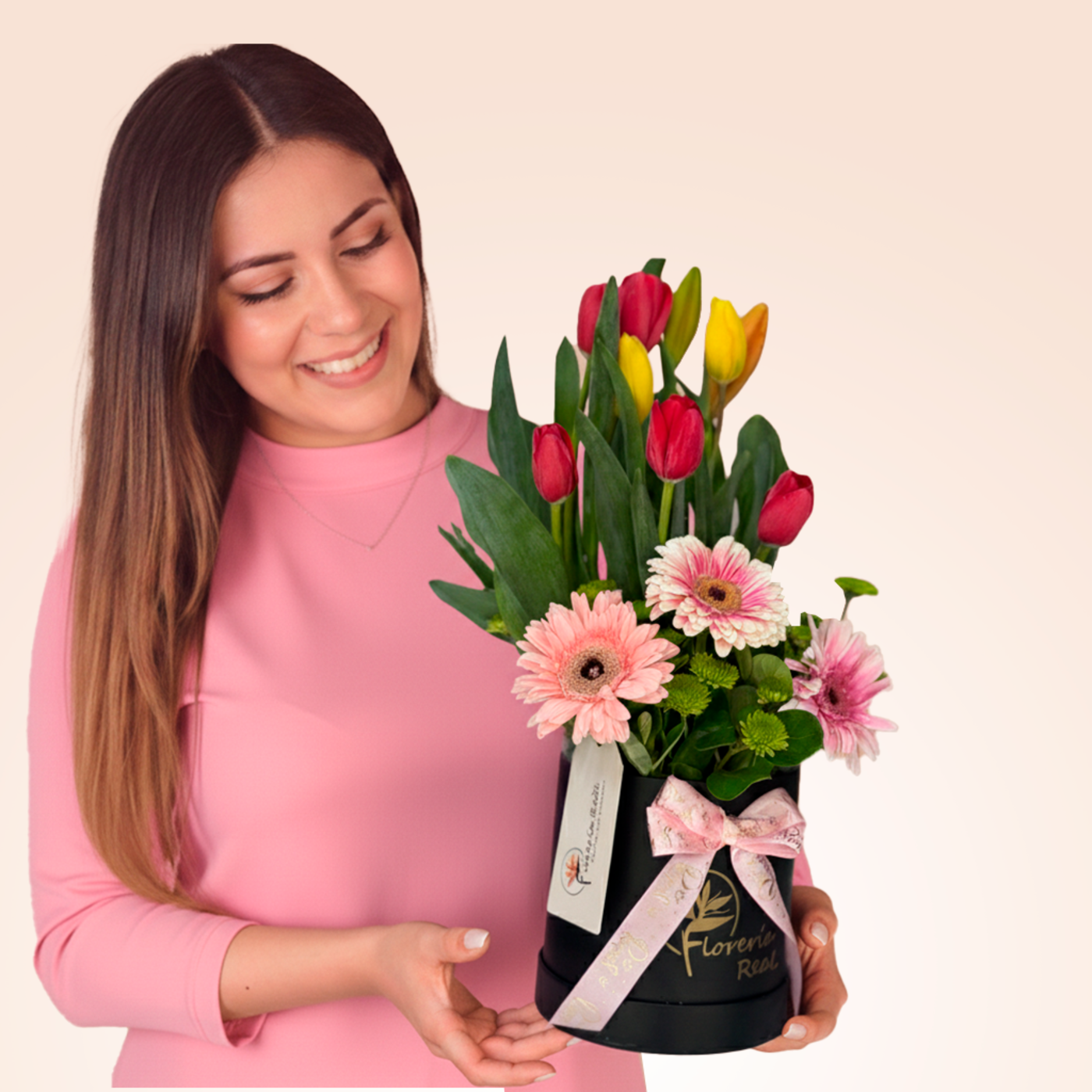 BOX DE TULIPANES,LILIUM Y GERBERAS
