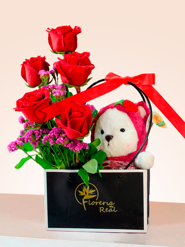 PACK DE ROSAS + PELUCHE