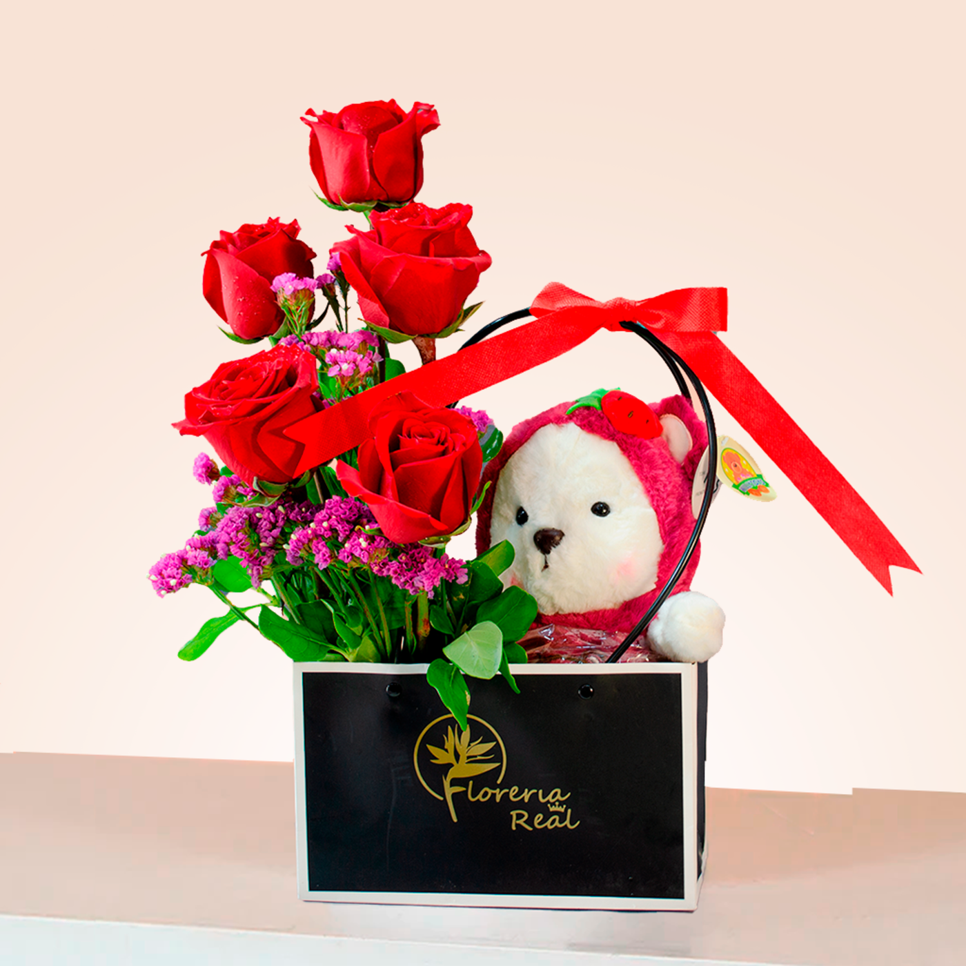 PACK DE ROSAS + PELUCHE