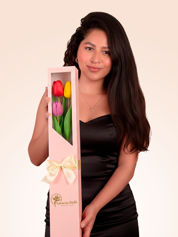 CAJA DE 3 TULIPANES