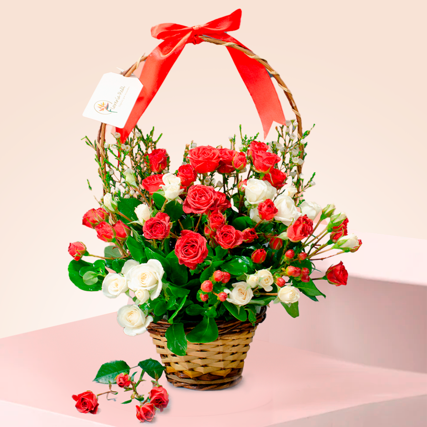 CANASTA DE ROSAS BEBE
