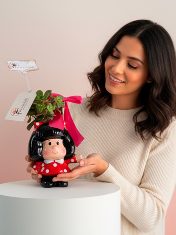 Mini Macetero Mafalda de Colección – Arreglos Florales en Arequipa