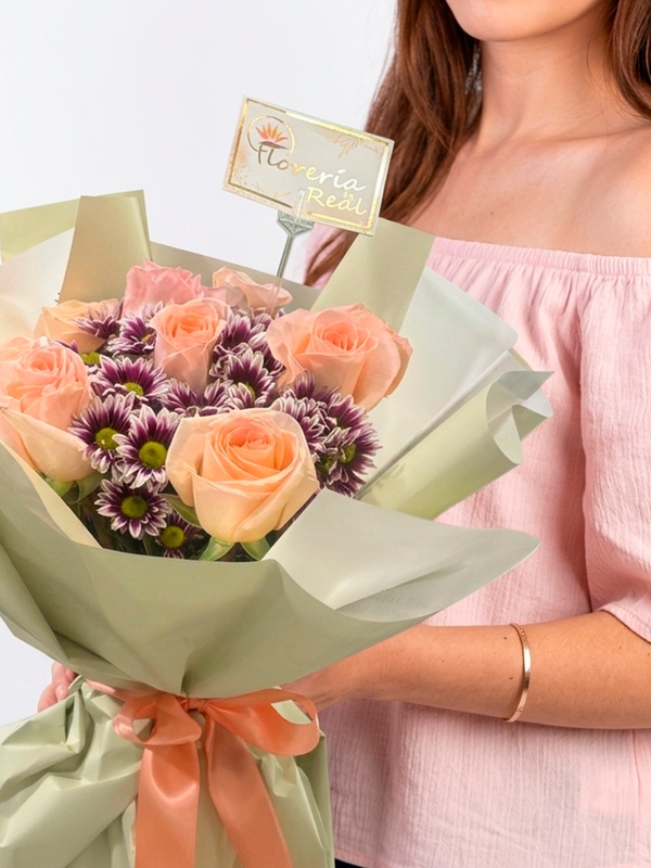 Ramo de Rosas Rosadas Premium en Envoltura Especial