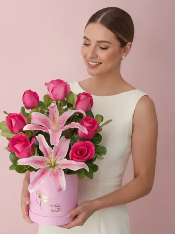 Box de 7 Rosas Rosadas Premium
