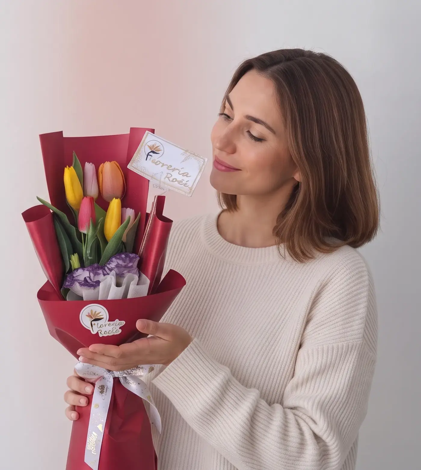 Ramo de 6 Tulipanes y Flores