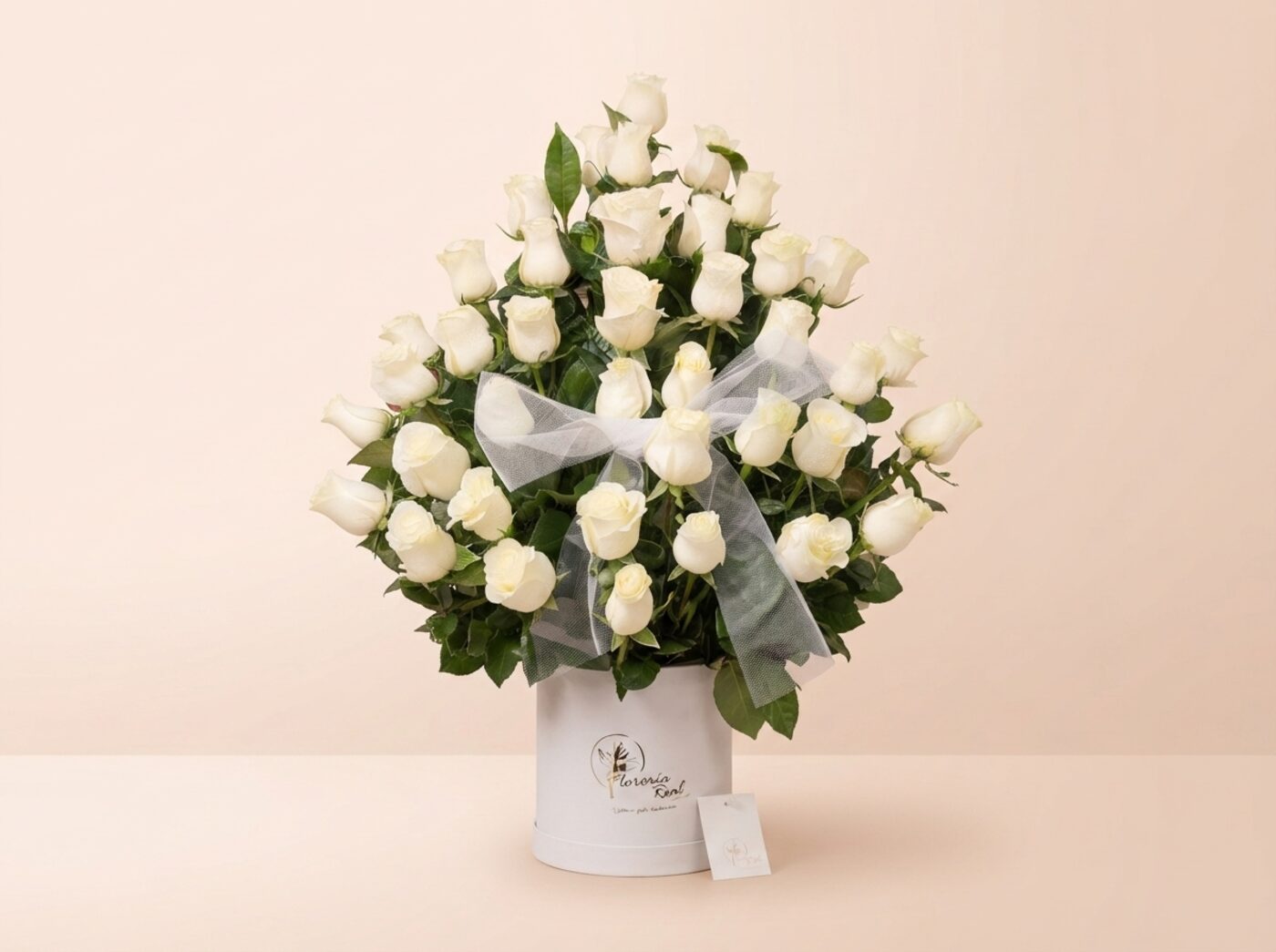 Caja Esperanza: Rosas Blancas Premium