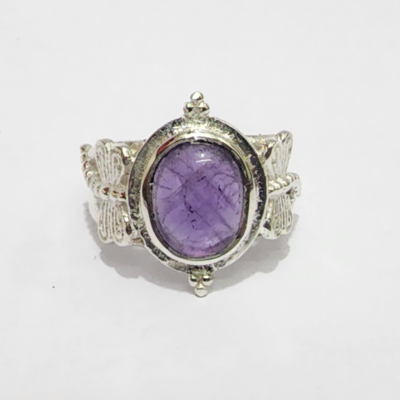 resources of 925 sterling silver amethyst gemstone handmade ring exporters