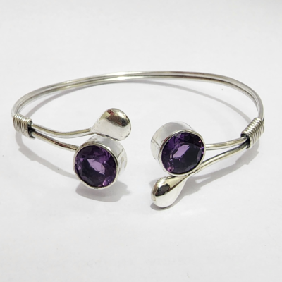 resources of 925 sterling silver amethyst gemstone bangle exporters