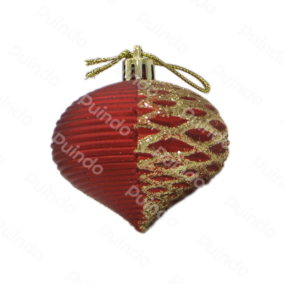 resources of Puindo Customized Onion Shape Christmas Ornament Ball A115 Red Holiday Decoration Xmas Tree Decor exporters