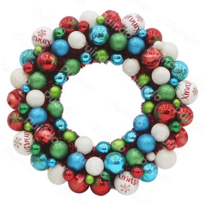 resources of Puindo High quality Customized Xmas Ball Wreath Christmas ornament for Festival Party Home Hanging Decorations exporters