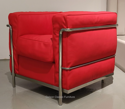 resources of Le Corbusier LC2 Sofa - Red Italian Leather exporters