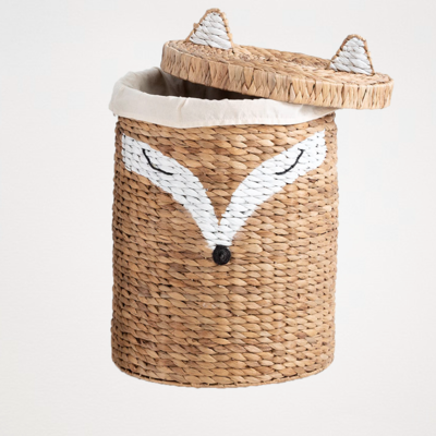 resources of Wicker Animal Water Hyacinth Fox Bear Shaped Woven Basket Laundry Storage Basket exporters