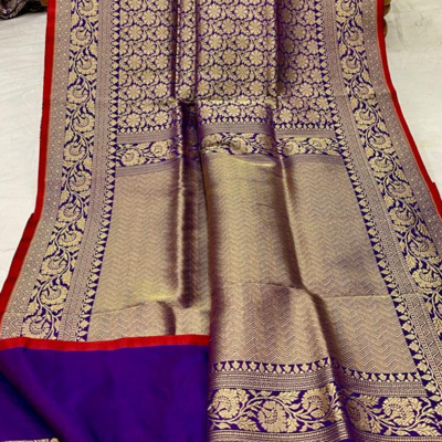 resources of Hand Woven 100% Pure Banarasi Katan Silk Saree exporters