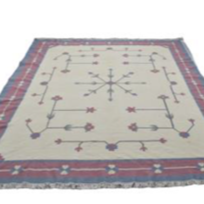 resources of Hand Woven Rare Rose Flower White Background Table Wool Rug exporters