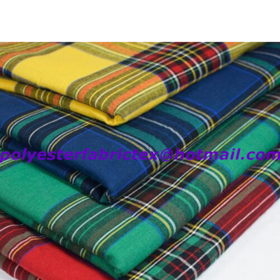 resources of Polyester plaid fabric.Spun plaid fabric.yarn dyed fabric.Spun polyester plaid fabric exporters