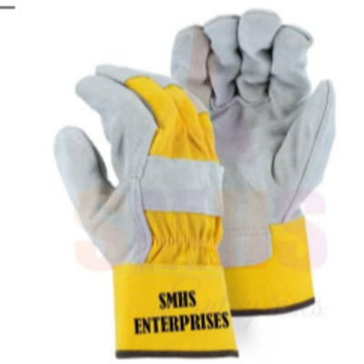 resources of Hand Safety Split Cowhide Leather Palm Work Glove Yellow exporters
