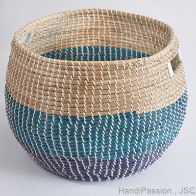 resources of Seagrass Water Hyacinth Woven Storage Basket Laundry Basket exporters