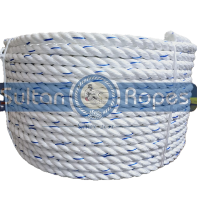 resources of PP Danline Rope, 18mm White with Blue Tracer exporters