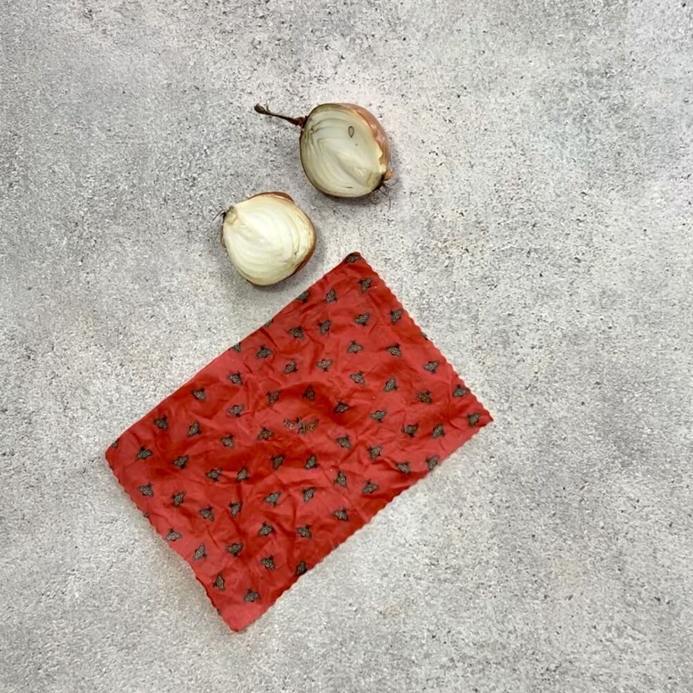 Beeswax wraps - Multipack XL/M/M/S - Red and yellow bees