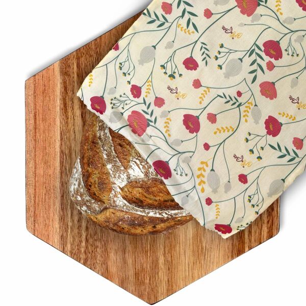 Beeswax bag - L, Flowers, 1 pc