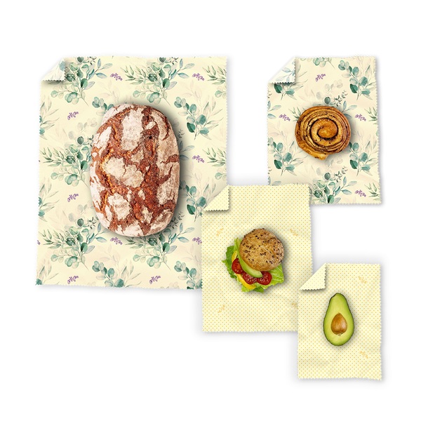 Șervețele cerate - Multipack, Eucalyptus & Orange Dots, XL/M/M/S