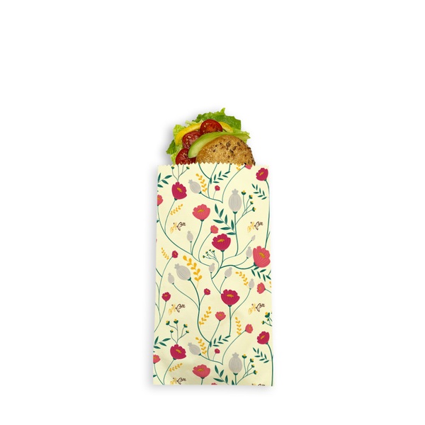 Beeswax bag - M, Flowers, 1 pc