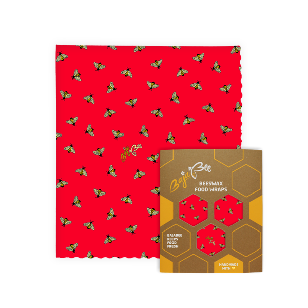 Beeswax wrap - XL, Red bees, 1 pc