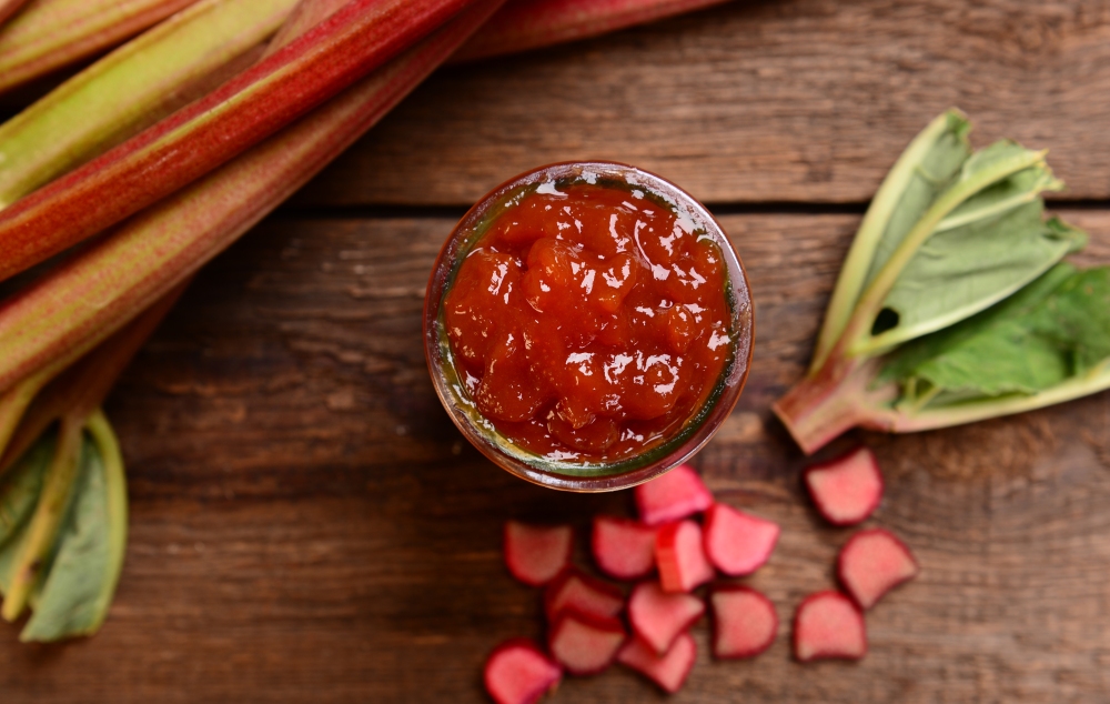 Homemade Rhubarb Jam with Elderflower and Apricots