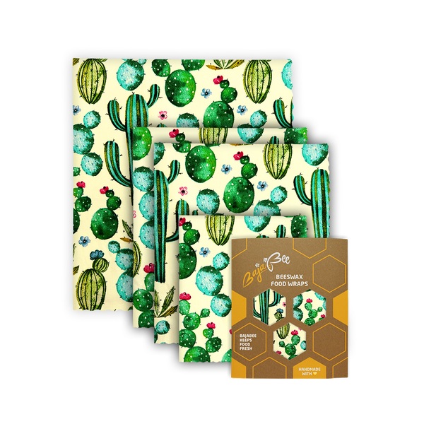 Beeswax wraps - Multipack XL/M/M/S - Cacti