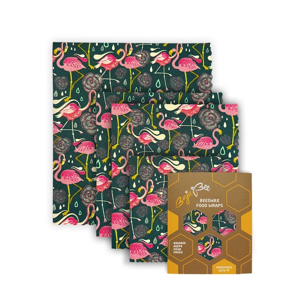 Beeswax wraps - Multipack XL/M/M/S - Flamingos