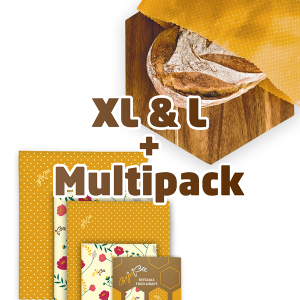 Homemaker Bundle | Beeswax bag XL and L + Multipack beeswax wraps