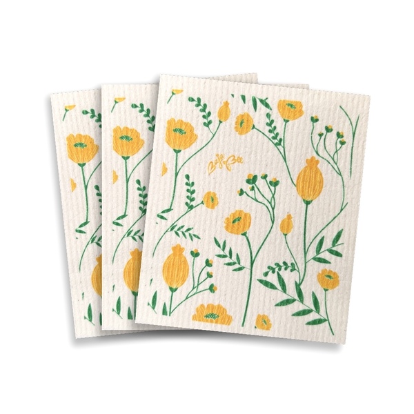 Swedish dishcloths - Flowers, 3 pcs