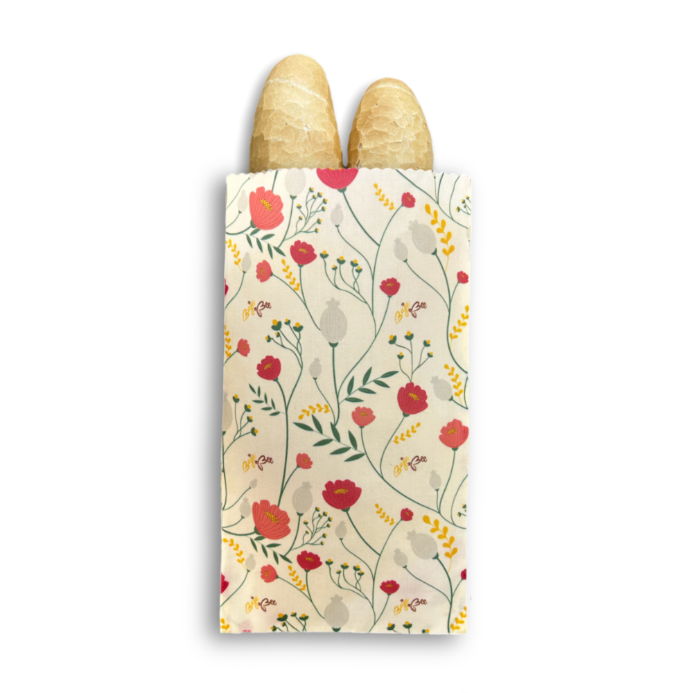 Beeswax bag - M, Flowers, 1 pc