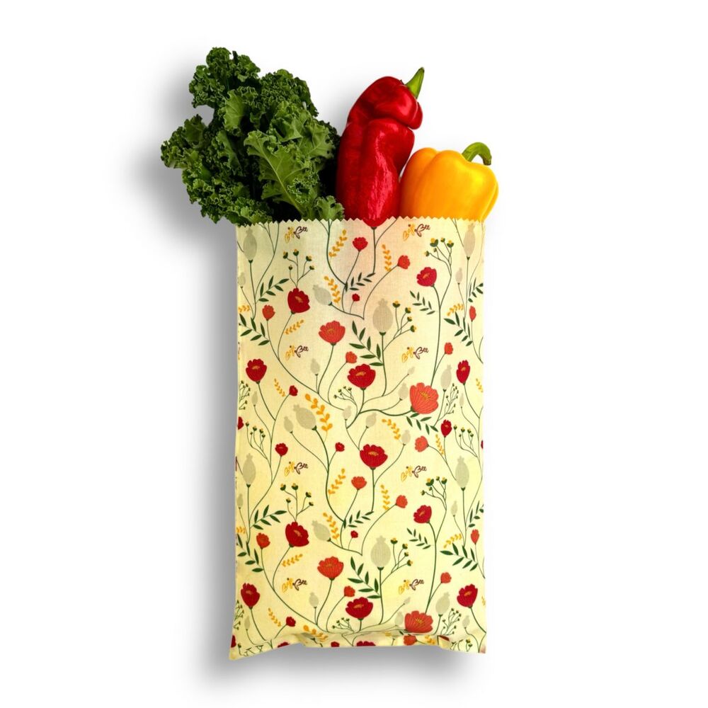 Beeswax bag - L, Flowers, 1 pc