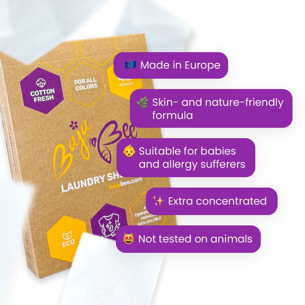 BajaBee Laundry Sheets - Cotton Fresh, 48 Loads