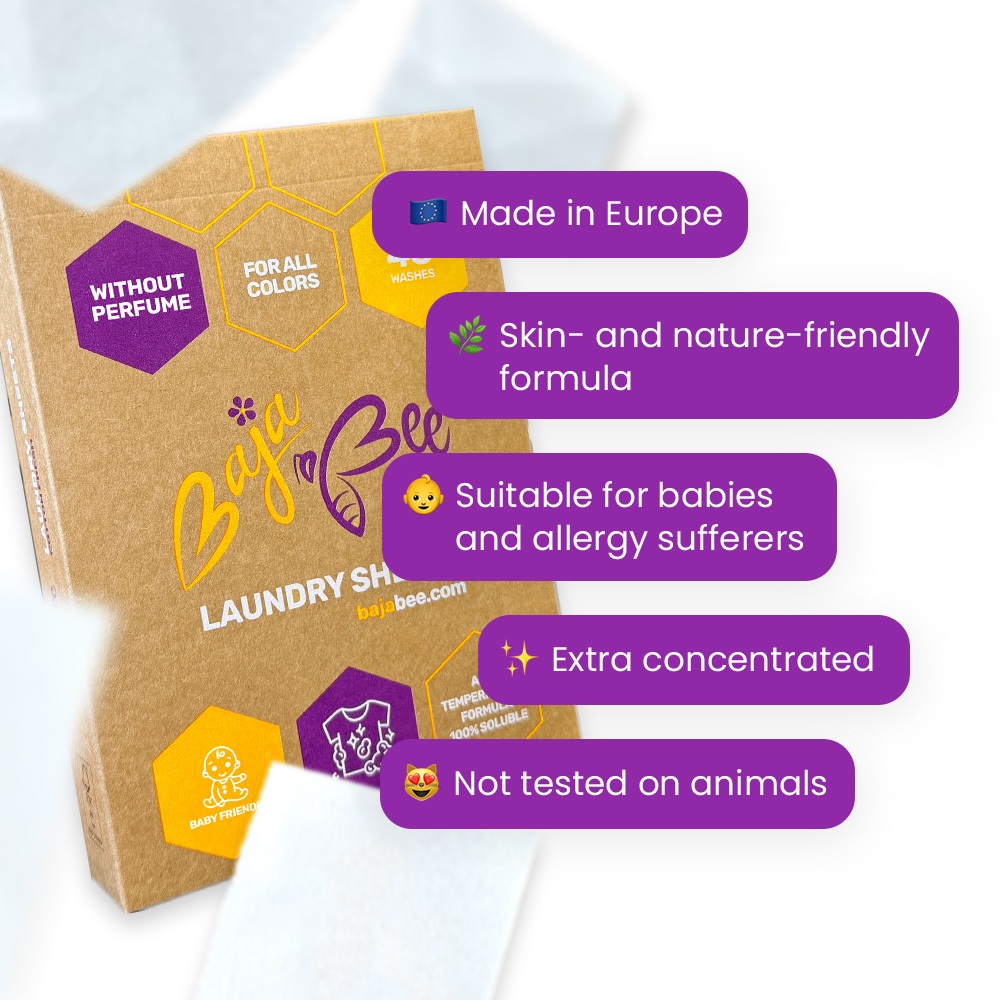 BajaBee Laundry Sheets - Unscented, 48 Loads