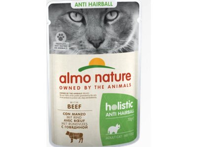 Almo Nature HOLISTIC functional anti-hairball cat hovädzie 70g