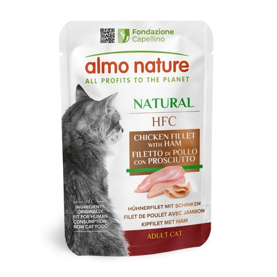Almo Nature HFC Natural cat kuracie filety so šunkou 55g