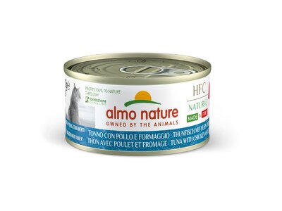Almo Nature HFC Natural cat Tuňák, kuře, sýr 70g
