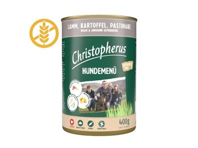 Christopherus Hundemenu Junior dog s jehněčím masem, bramborami a pastinákem