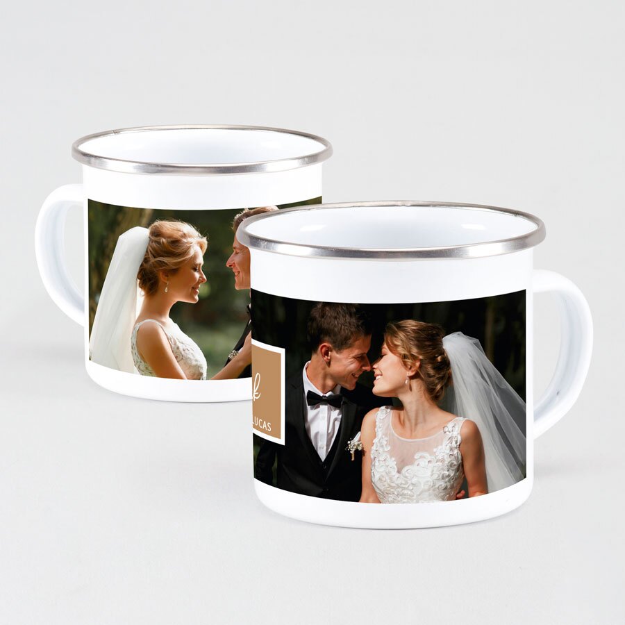 Personalisierte Emaille Tasse Mit Fotocollage Zur Hochzeit Hochzeit Tadaaz