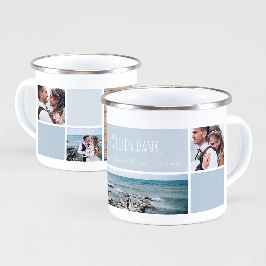 Hochzeit Emaille Tasse Mit Fotocollage Hochzeit Tadaaz