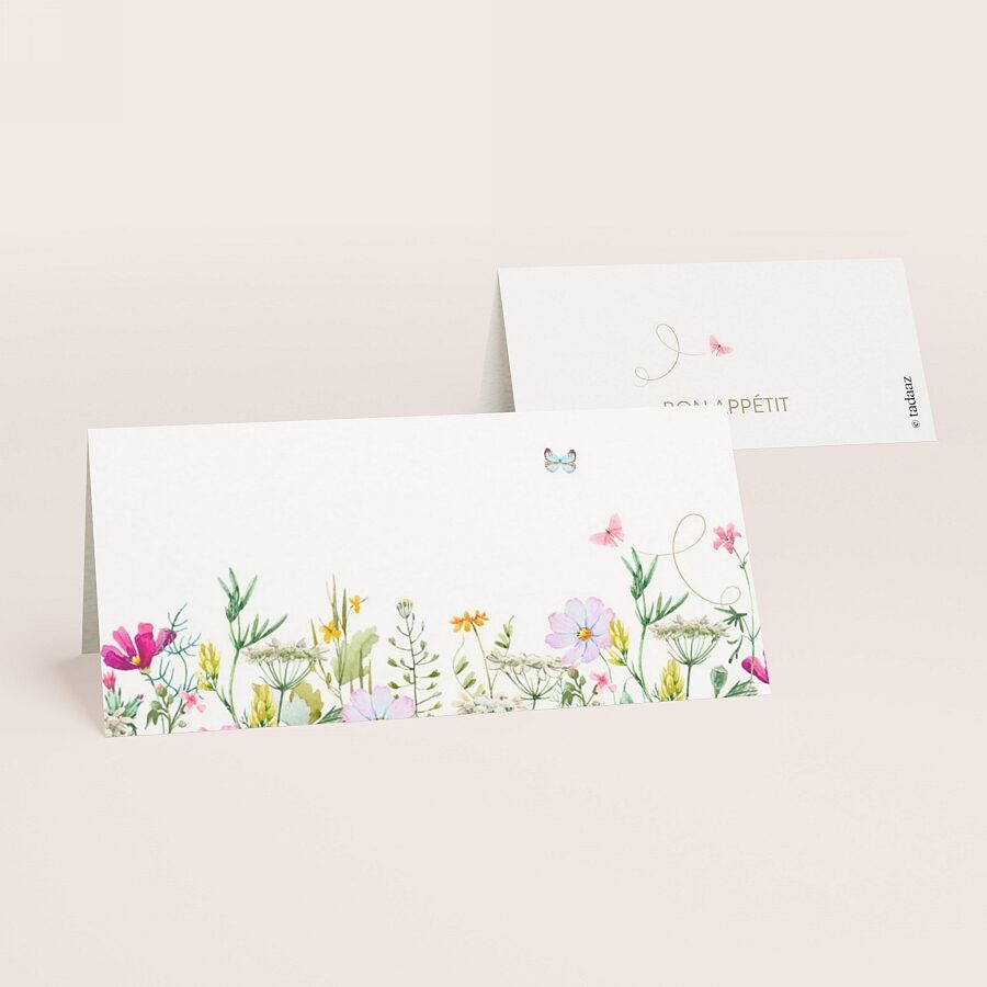 Marque-place baptême jardin champêtre - Naissance | Tadaaz